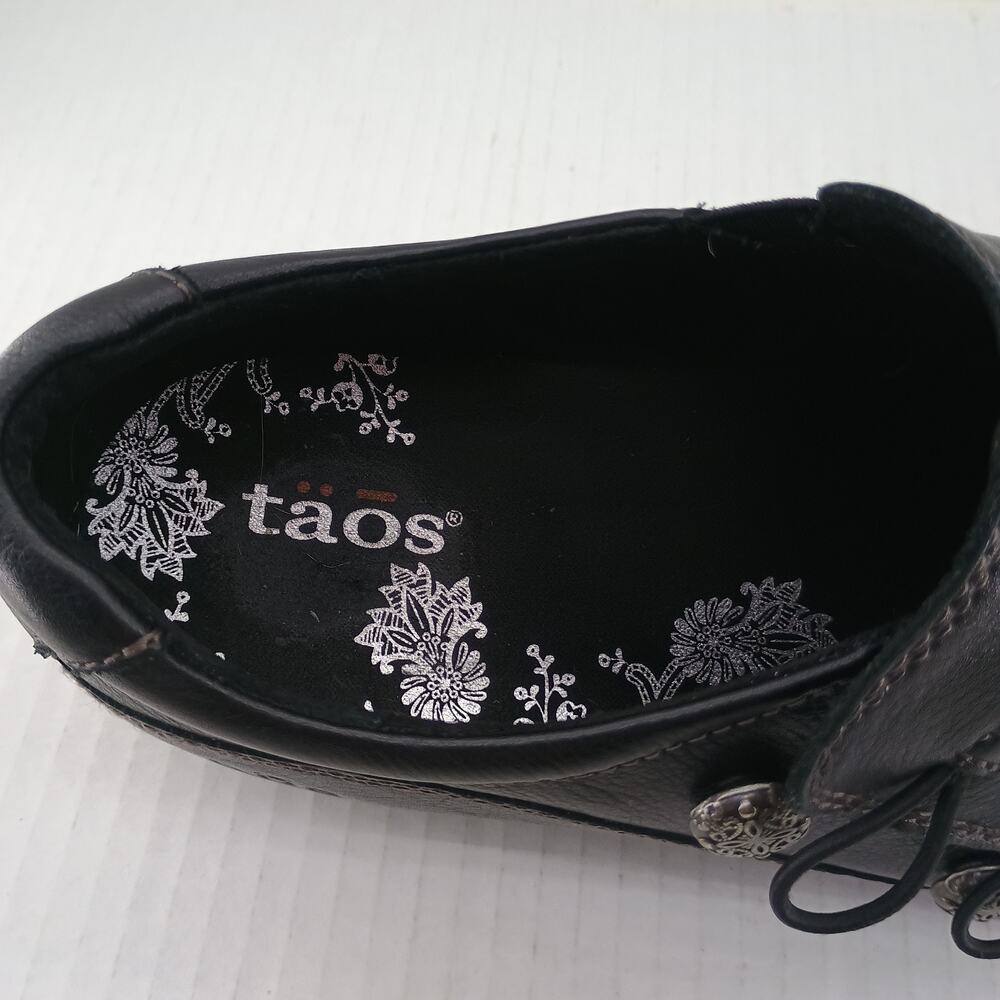 Taos Shoes Womens 7.5 Encore Casual Comfort Slip On Loafer Black Leather - Picture 8 of 9